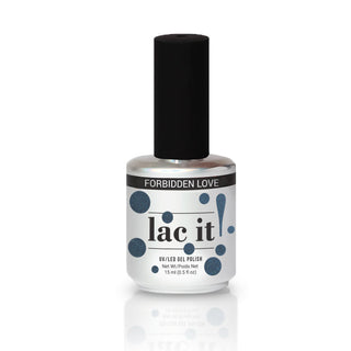 en Vogue Lac it! forbidden-love, deep grey-blue shimmer UV/LED gel polish for professional nails and extensions shown in bottle